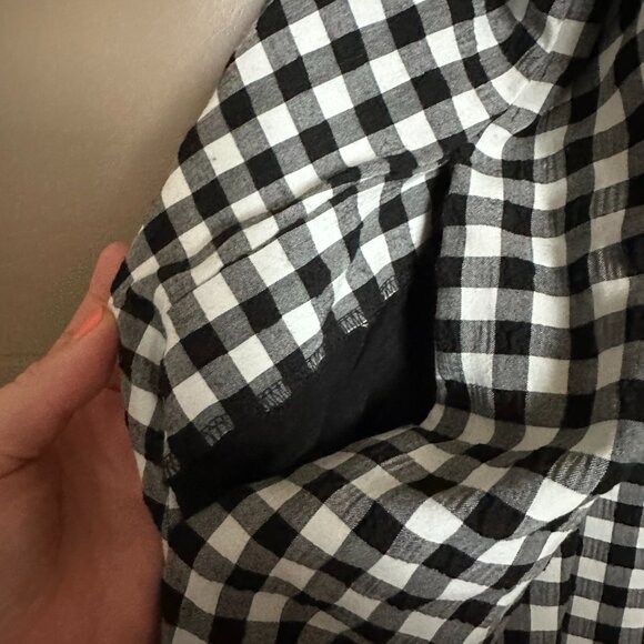 By Anthropologie Apron-Style Black/White Gingham Mini Dress - 3X - Picture 7 of 10